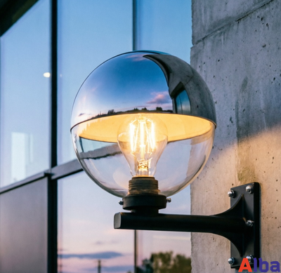 Шар 400мм с серебристым напылением Светильник уличный 40см