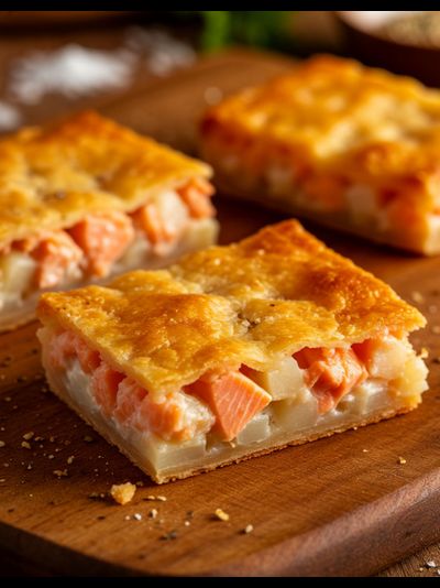 Пирог с рыбой и картофелем
