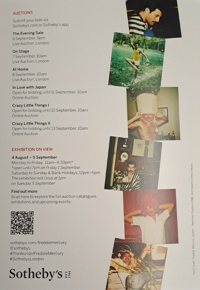 Freddie Mercury A World Of His Own Exhibition Guide Sotheby's, Фирменный мерч, Intpressshop