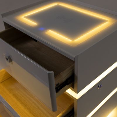 Умная тумбочка с отпечатком пальца | белая