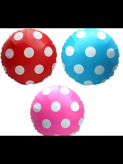 Шар  18&quot;/45см Круг, Большие точки, МИКС