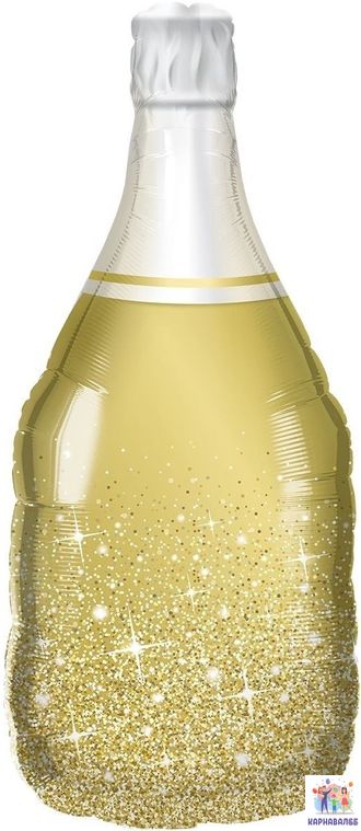 Шар Бутылка Шампанское 91 см  ( шар + гелий + лента )