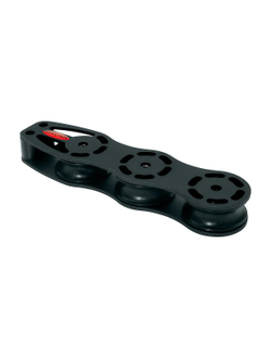 Палубный органайзер Ronstan Серия 40 RF41831 на 3 шкива Ø40мм 500/1000кг из черного ацеталя под трос Ø12мм для судов до 11м