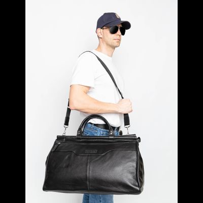 Кожаный саквояж Otranto black (арт. 4006-01)