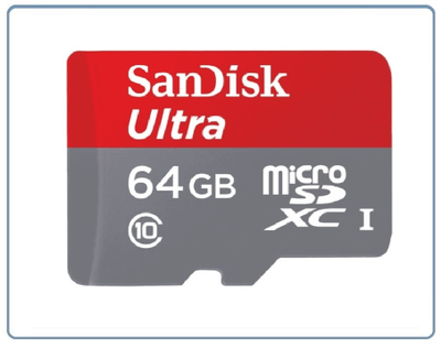 Карта памяти microSDXC UHS-I SANDISK Ultra 80 64 ГБ, 80 МБ/с, 533X, Class 10, SDSQUNS-064G-GN3MA, 1 шт., переходник SD
