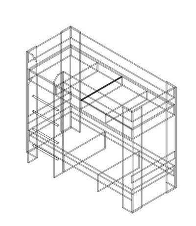 Кровать двухъярусная К-2 София Ясень шимо светлый (Памир)