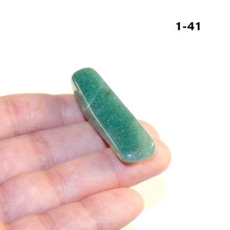 Авантюрин натуральный (галтовка) зеленый №1-41: 11,9г - 47*12*12мм