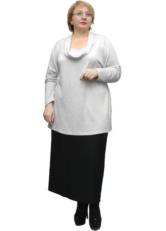 Элегантная строгая юбка Арт. 5132 (Цвет графит) Размеры 54-84