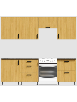Кухня Эконом 1,8 метра (600х600х600) Цвет: Дуб Сонома/Дуб Сонома
