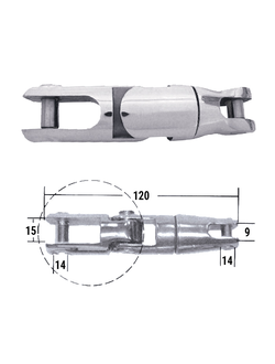 Вертлюг якорный 120х16мм CIM 0665-1001