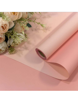Пленка матовая двусторонняя (св. розовая/розовая, 60мкм), 58см*10м