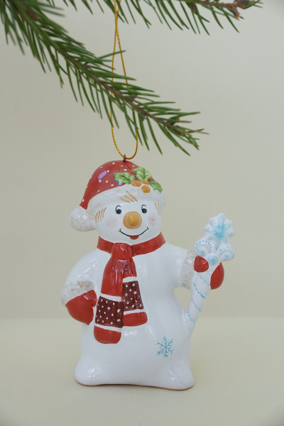 Снеговик с рождественской звездой