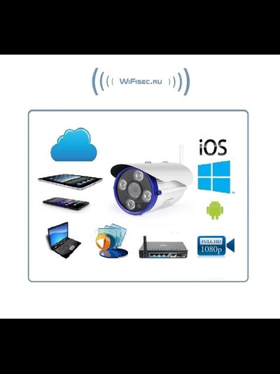 VStarcam. Уличная IP WiFi/LAN видеокамера с DVR, Full HD