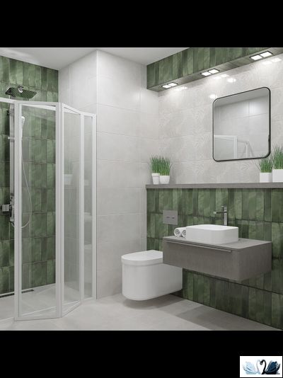 Плитка Azori Bricks Green 31,5 х 63 см настенная зеленый