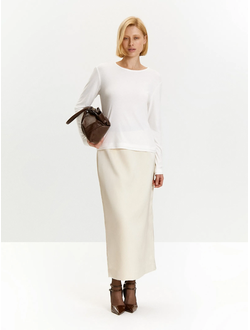 Юбка прямого кроя (молочный)