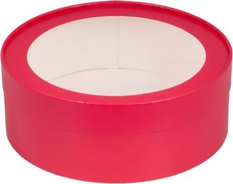 Коробка круглая для зефира, печенья с/о (красная), Д200*70мм