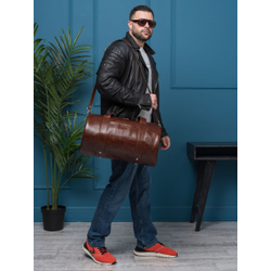Кожаная дорожная сумка Faenza Premium brown (арт. 
4033-02)
