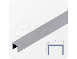 П-образный бордюр-вставка из алюминия 15х10 мм. NEEXY PV84-02 MS Серебро матовое 2.7 м.