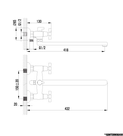 Смеситель для ванны Lemark Лемарк Benefit LM2512C