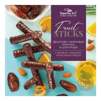 Конфеты Fruit Sticks с фиником, миндалём, апельсином и мёдом, 175г (Берестов А.С.)