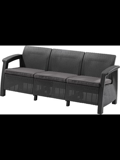 Диван пластиковый Корфу Макс графит