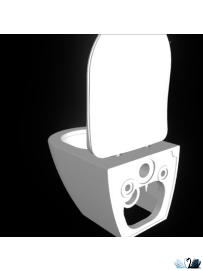 Чаша унитаза Creavit Free FE322-11CB00E-0000 подвесная, безободковая круглая форма, скрытый крепеж