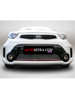 Premium защита радиатора для KIA Picanto (2016-2018) из 2-х частей