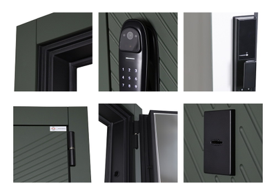 Стальная дверь   Vertu с зеркалом (биометрический замок)