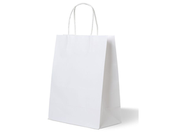 Пакет бумажный с кручёной ручкой (320*200*370 мм) БЕЛЫЙ
