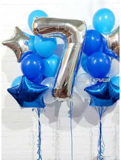 Сет "Синий иней" (22 шарика + 1 цифра)