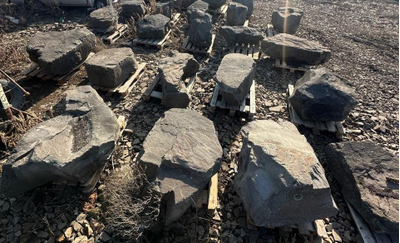 Валун серо зелёный песчаник