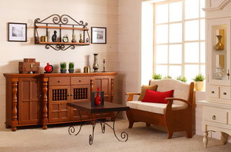 Граверса Валенсия 2-45 кованая c полками из массива сосны 103 х 24 х 67 см