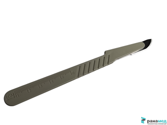 Скальпель канцелярский, макетный нож, не стерильный №20, Хуаюин Медикал Инструментс Ко., Лтд, Китай (SCCG-0020 брюшистый, углеродистая сталь, 10 шт.в уп.