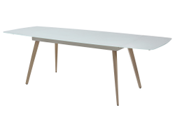 Стол ELIOT 160 Super white glass+Wood М-City