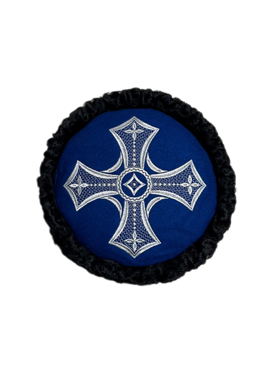 Кубанка из Черного каракуля 10см - Васильковый крест