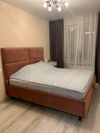 Кровать "Квадра" коричневого цвета