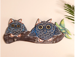 Модель № W179: декоративные крючки "Совы" из дерева албезии