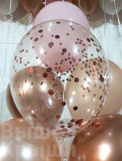 Коробка с шарами "Розовое золото" (50 шариков)