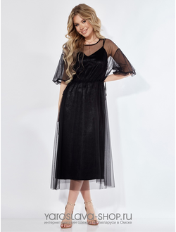 Модель: 4128.Женский нарядный комплект: платье и комбинация