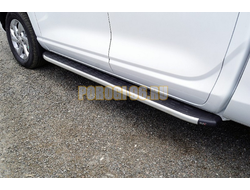 Пороги алюминиевые с пластиковой накладкой 1920 мм ТСС для Changan Hunter Plus 2023-