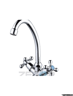 Смеситель для кухни двухвентильный низкий излив Zegor DMX4 (T41-TZA) A605