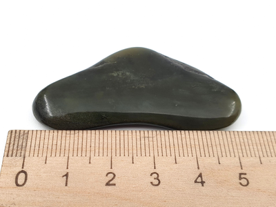 Нефрит, галтовка, Россия, Бурятия (53*26*6 мм, 17 г) №28210