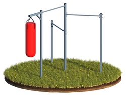 Спортивный комплекс "Звездочка", 3 турника, подвес для мешка (UK-040)