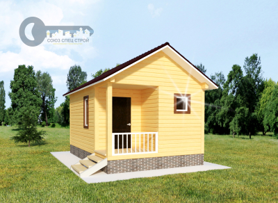 Д-02 ДАЧНЫЙ ДОМ ИЗ БРУСА: ГАБАРИТНЫЕ РАЗМЕРЫ: (6Х4М), ОБЩАЯ ПЛОЩАДЬ: 24М²