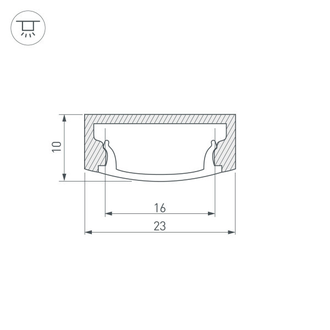Профиль с экраном ALU-WIDE-H8-2000 ANOD+FROST