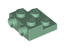 Plate, Modified 2 x 2 x 2/3 with 2 Studs on Side, Sand Green (99206 / 6223171)