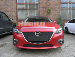 Защита радиатора Mazda 3 2013-2016 black верх PREMIUM