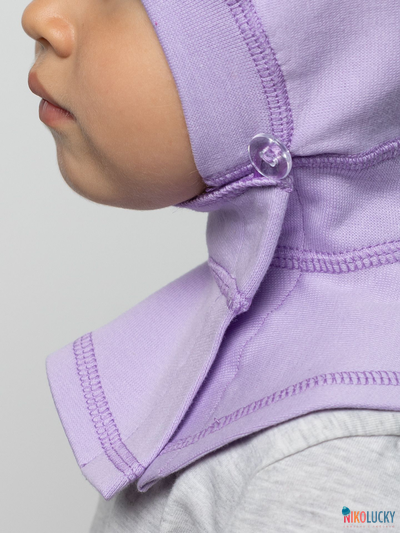 Шапка-шлем 24301-01 95%хлопок 5%лайкра, сиреневый 40-42