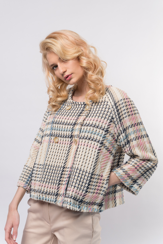 Жакет буклированный двубортный