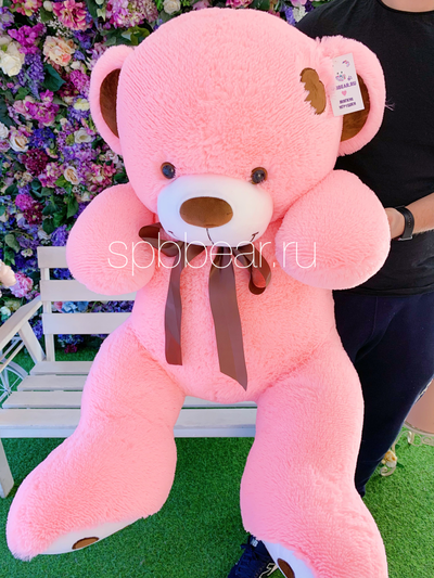 Большой плюшевый мишка 150 см розовый Тони